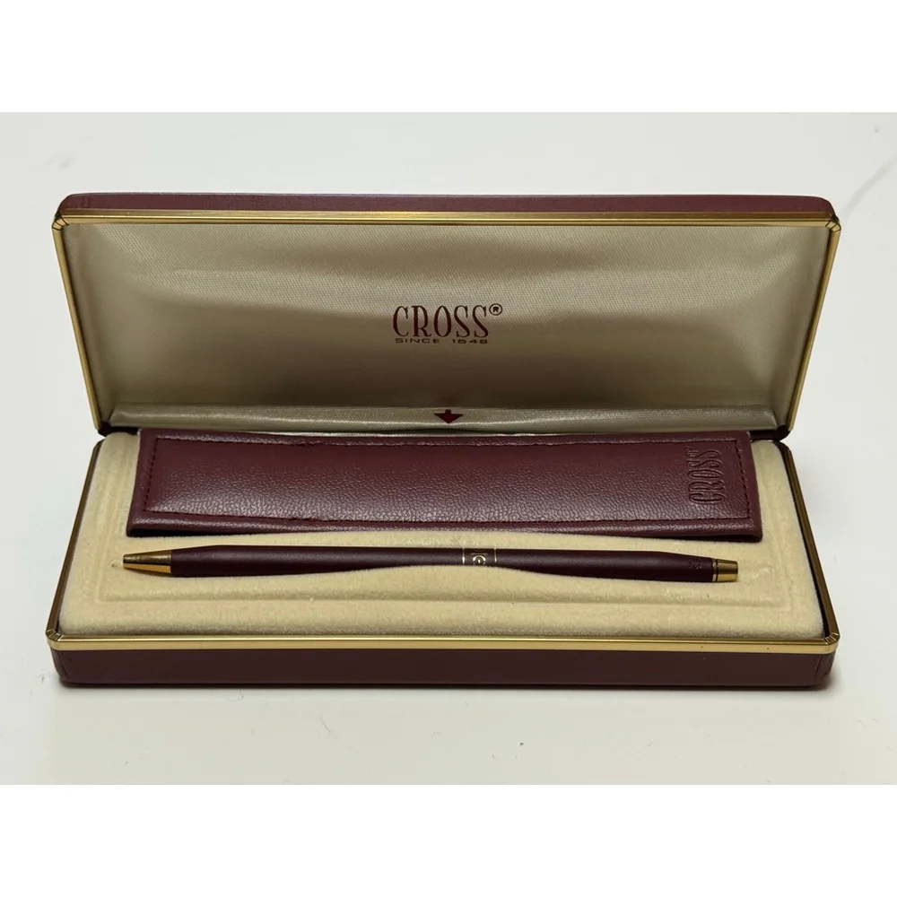 Cross Century Matte Burgundy & Gold Pen 2202 With Pouch NOS